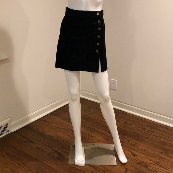 Leather Suede Mini Skirt - Picture 2 of 9